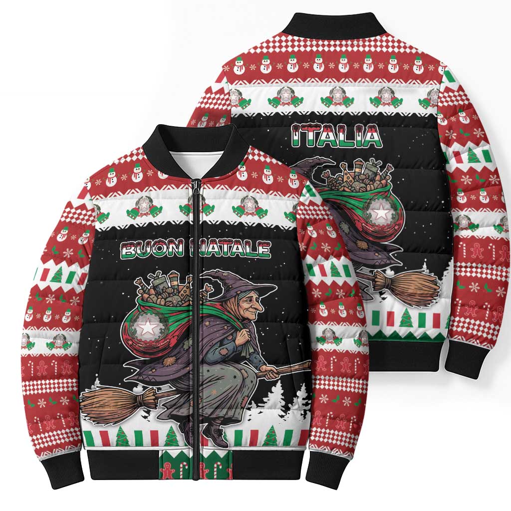 Italy Christmas Bomber Puffer Jacket La Befana Buon Natale - Wonder Print Shop