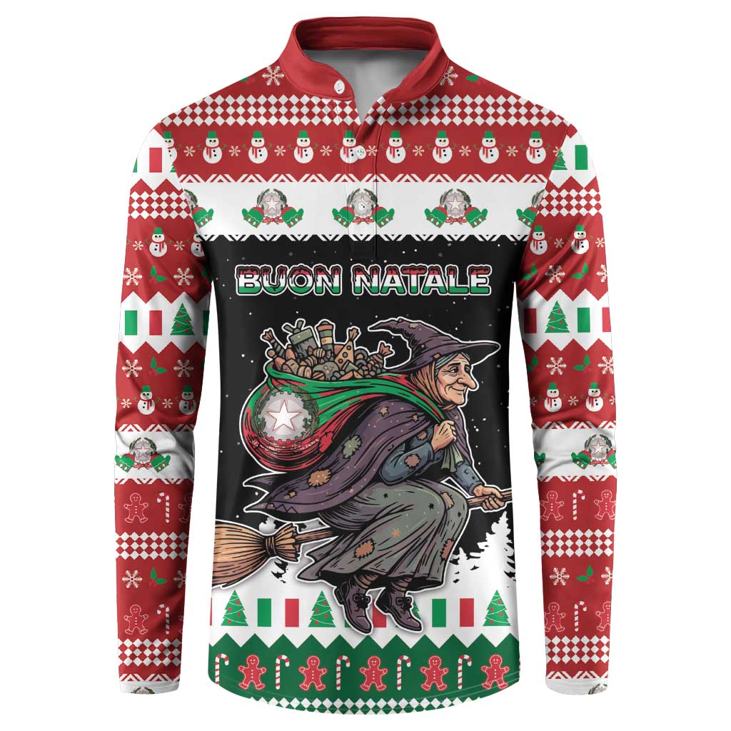 Italy Christmas Button Sweatshirt La Befana Buon Natale - Wonder Print Shop