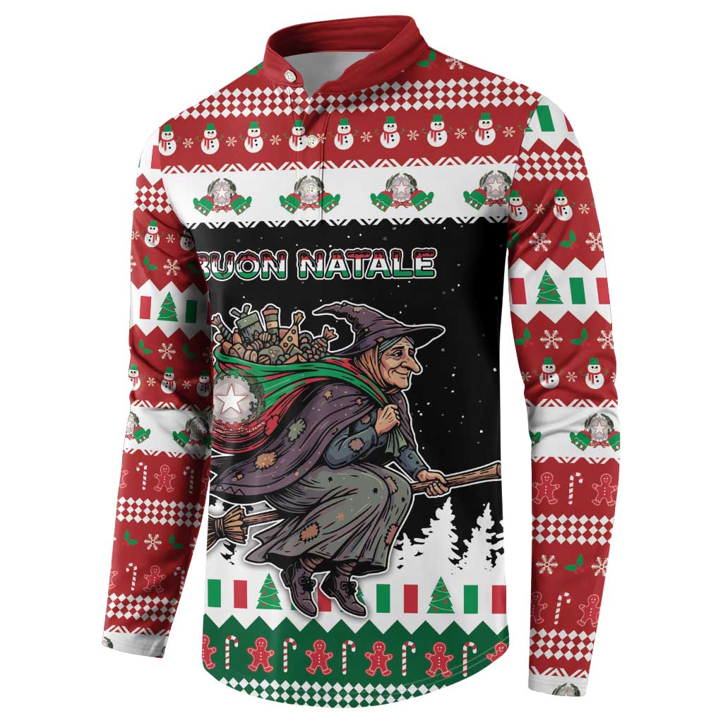 Italy Christmas Button Sweatshirt La Befana Buon Natale - Wonder Print Shop