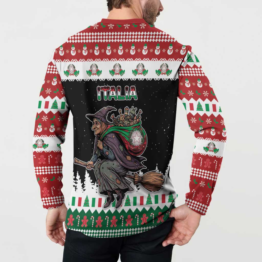 Italy Christmas Button Sweatshirt La Befana Buon Natale - Wonder Print Shop