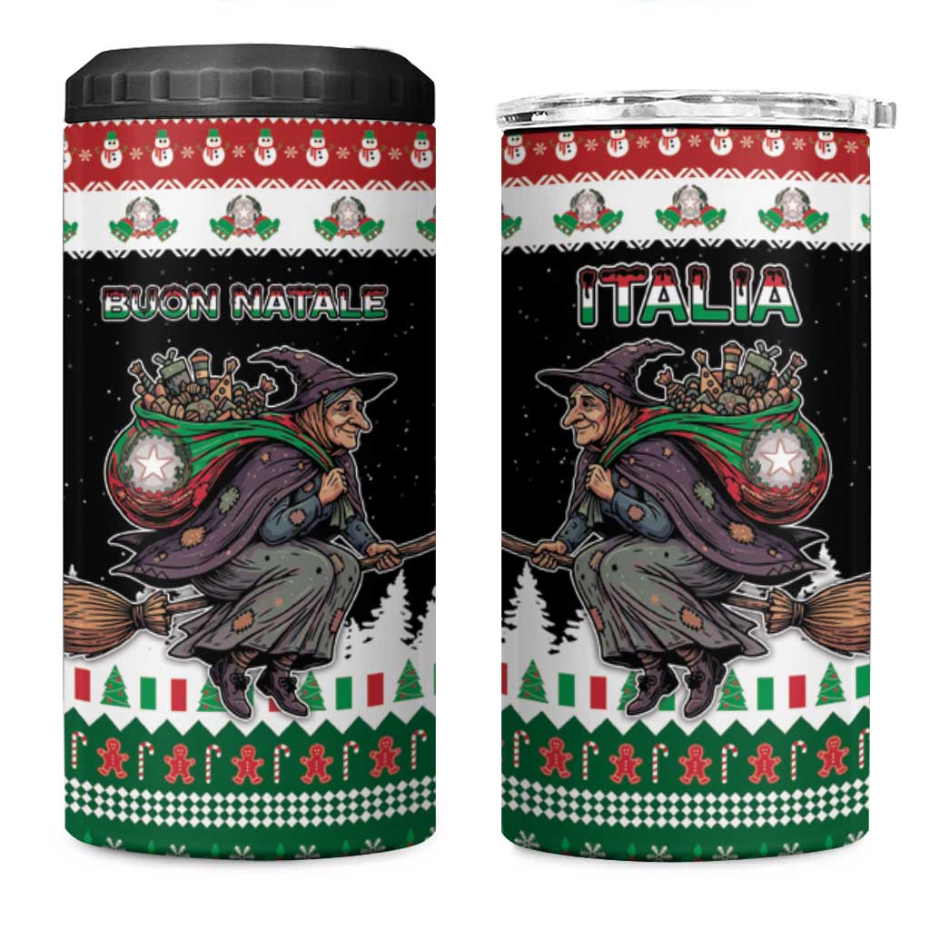 Italy Christmas 4 in 1 Can Cooler Tumbler La Befana Buon Natale - Wonder Print Shop