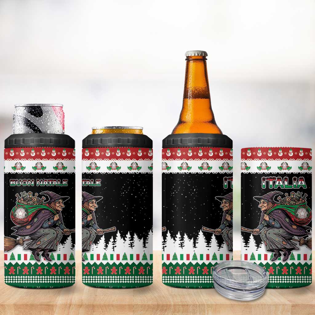 Italy Christmas 4 in 1 Can Cooler Tumbler La Befana Buon Natale - Wonder Print Shop