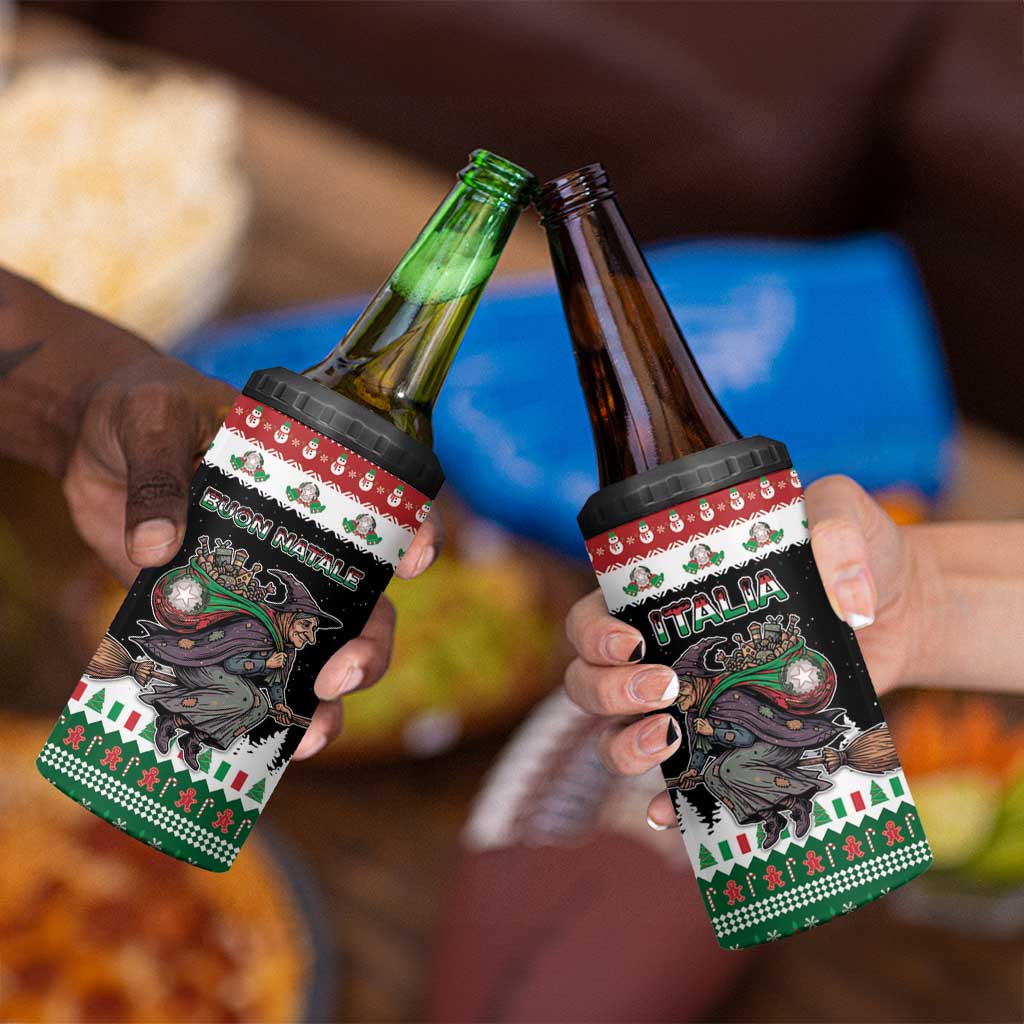 Italy Christmas 4 in 1 Can Cooler Tumbler La Befana Buon Natale - Wonder Print Shop