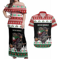 Italy Christmas Couples Matching Off Shoulder Maxi Dress and Hawaiian Shirt La Befana Buon Natale - Wonder Print Shop