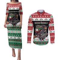 Italy Christmas Couples Matching Puletasi and Long Sleeve Button Shirt La Befana Buon Natale - Wonder Print Shop