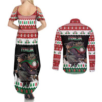 Italy Christmas Couples Matching Summer Maxi Dress and Long Sleeve Button Shirt La Befana Buon Natale - Wonder Print Shop