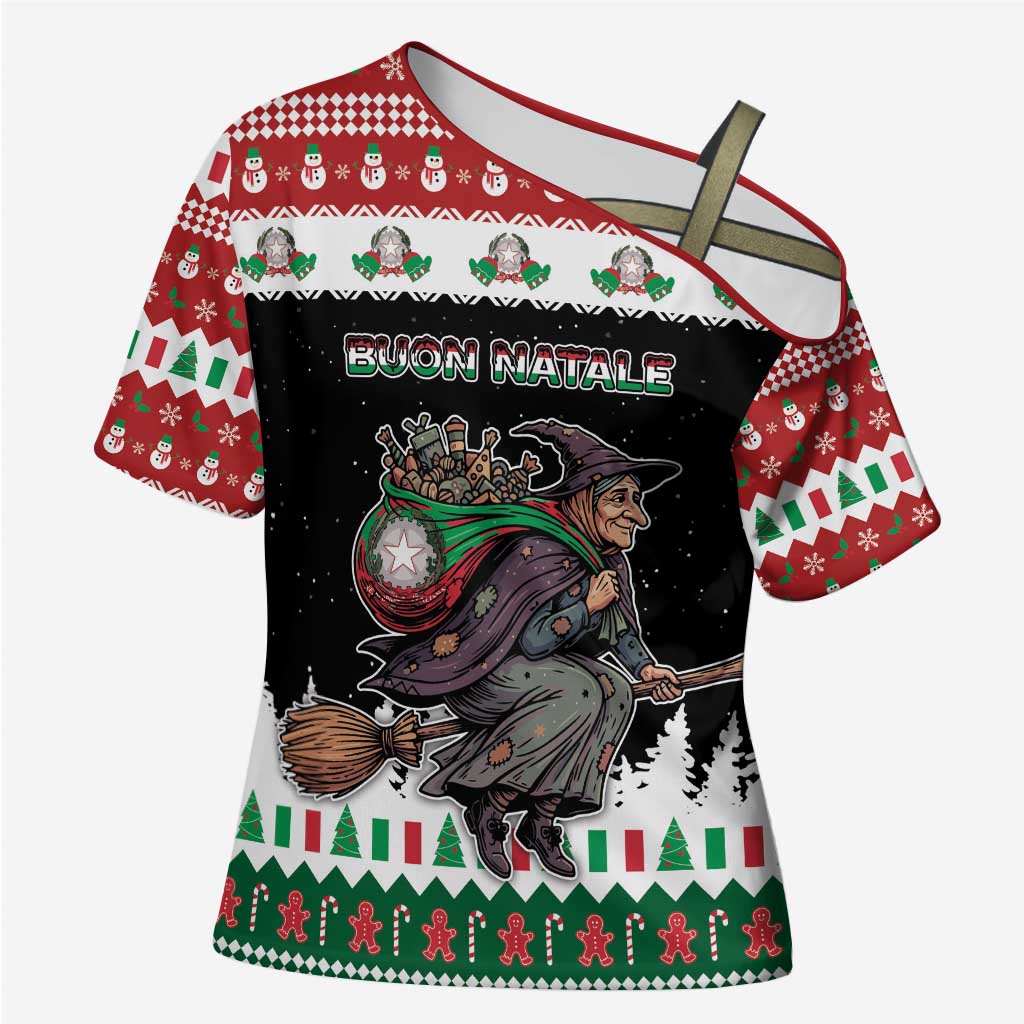Italy Christmas Cross Shoulder Shirt La Befana Buon Natale - Wonder Print Shop