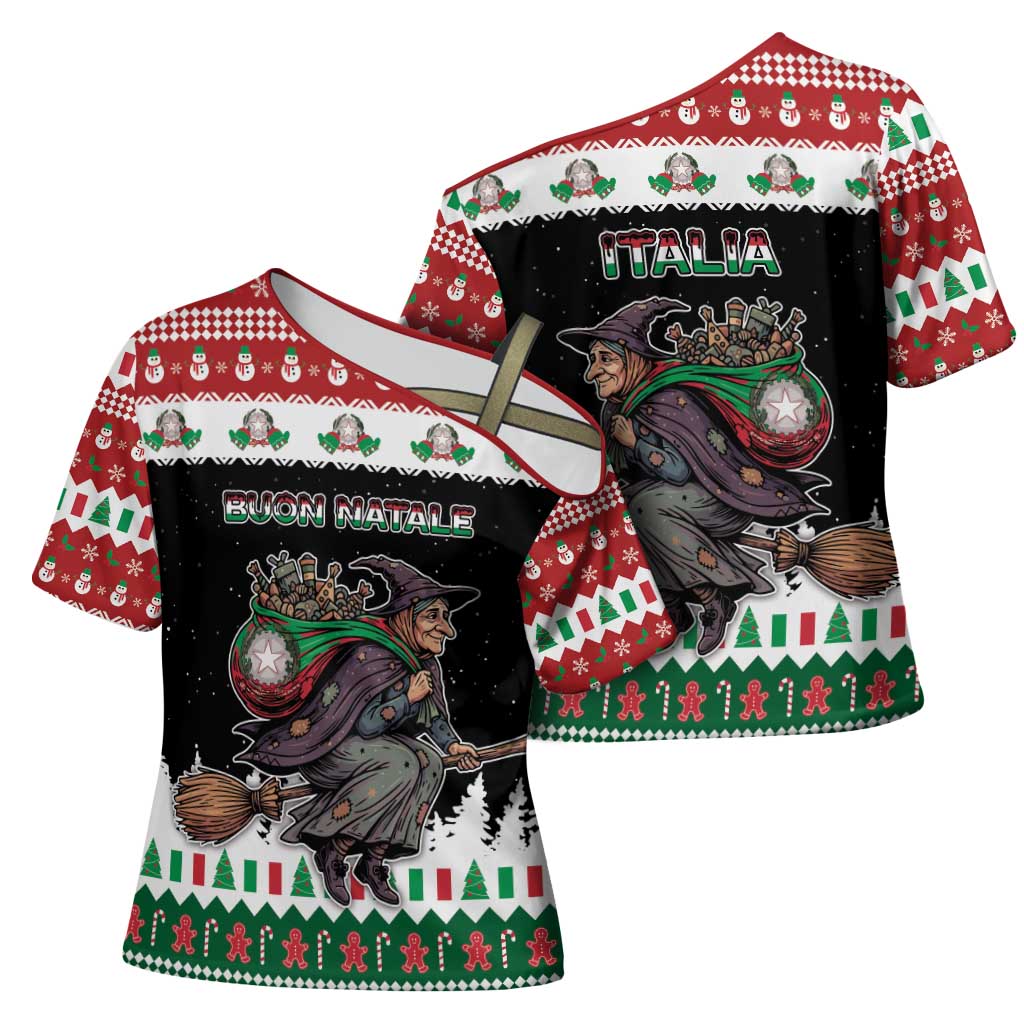 Italy Christmas Cross Shoulder Shirt La Befana Buon Natale - Wonder Print Shop