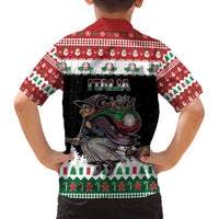 Italy Christmas Family Matching Off The Shoulder Long Sleeve Dress and Hawaiian Shirt La Befana Buon Natale - Wonder Print Shop