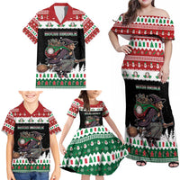 Italy Christmas Family Matching Off Shoulder Maxi Dress and Hawaiian Shirt La Befana Buon Natale - Wonder Print Shop