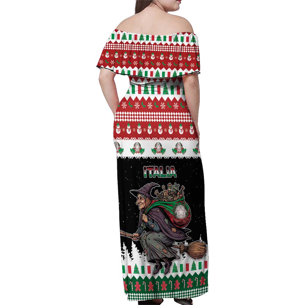 Italy Christmas Family Matching Off Shoulder Maxi Dress and Hawaiian Shirt La Befana Buon Natale - Wonder Print Shop