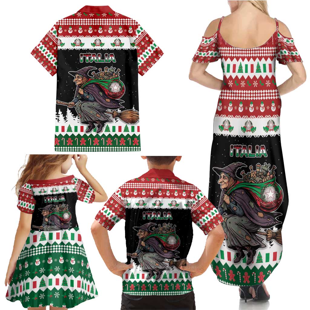 Italy Christmas Family Matching Summer Maxi Dress and Hawaiian Shirt La Befana Buon Natale - Wonder Print Shop
