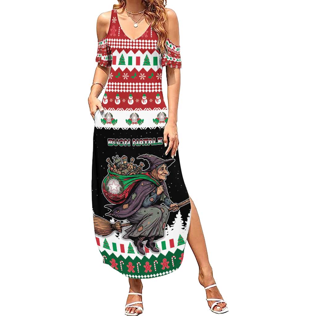 Italy Christmas Family Matching Summer Maxi Dress and Hawaiian Shirt La Befana Buon Natale - Wonder Print Shop