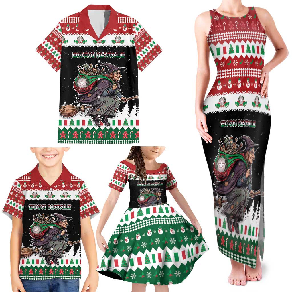 Italy Christmas Family Matching Tank Maxi Dress and Hawaiian Shirt La Befana Buon Natale - Wonder Print Shop