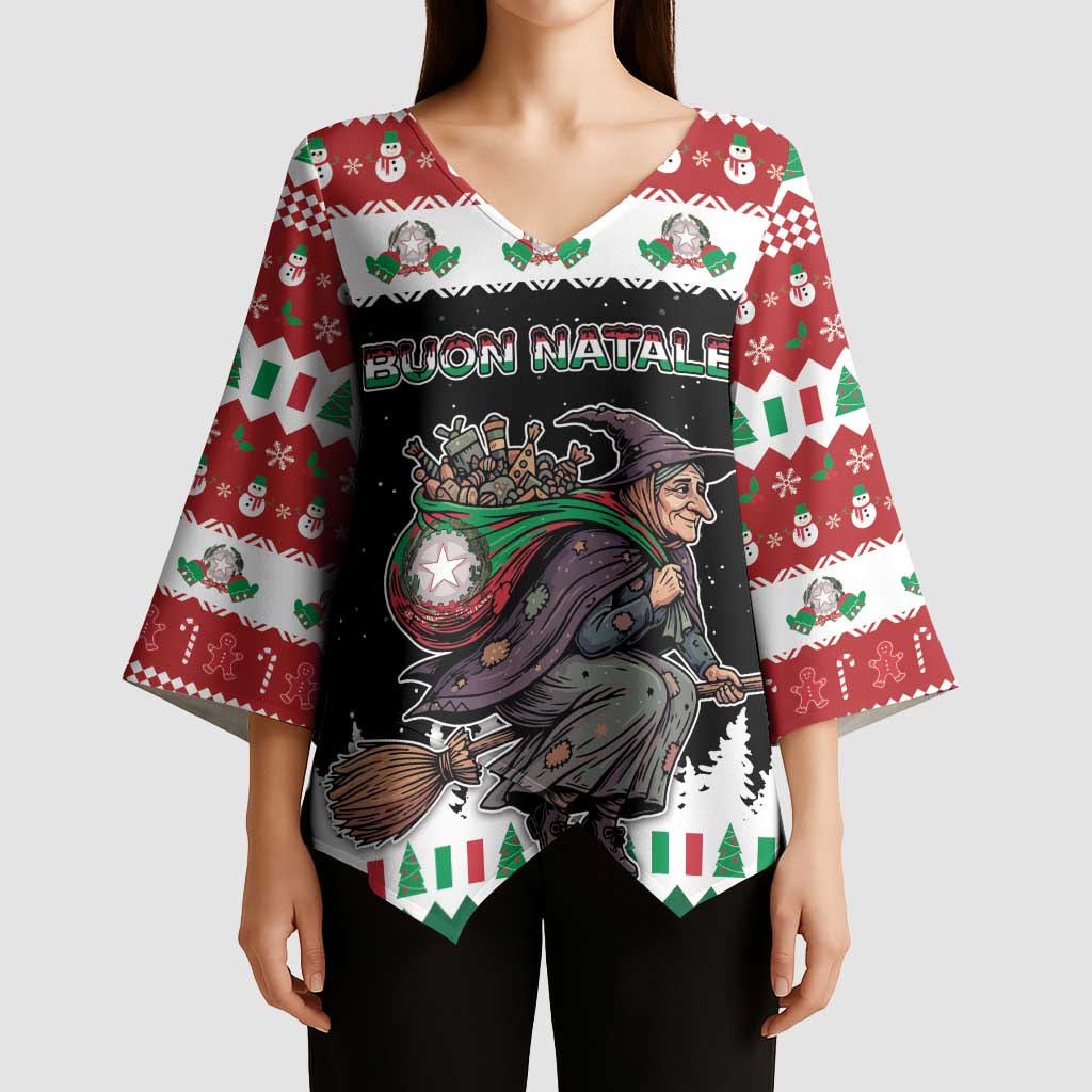 Italy Christmas Kimono Sleeve Blouse La Befana Buon Natale - Wonder Print Shop