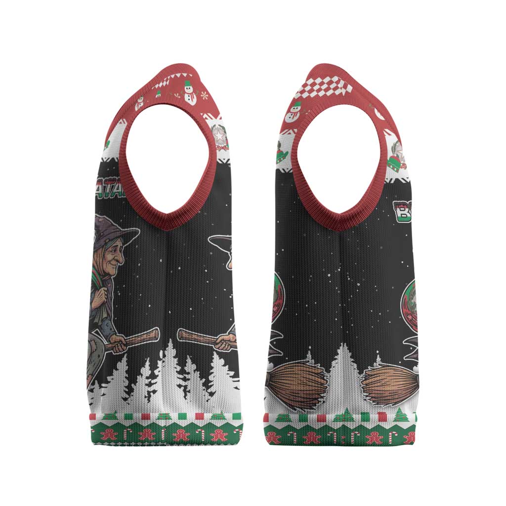 Italy Christmas Knitted V-Neck Vest La Befana Buon Natale - Wonder Print Shop