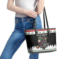 Italy Christmas Leather Tote Bag La Befana Buon Natale - Wonder Print Shop