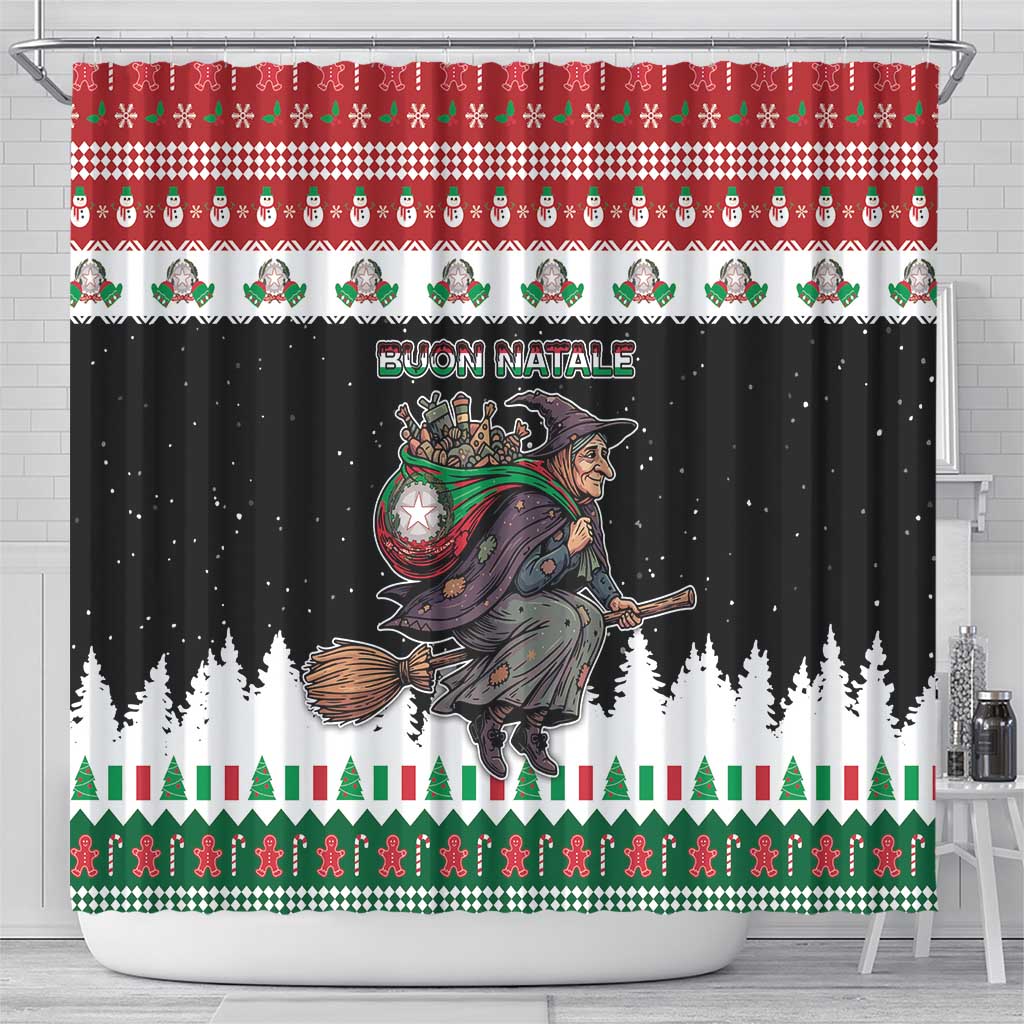 Italy Christmas Shower Curtain La Befana Buon Natale - Wonder Print Shop