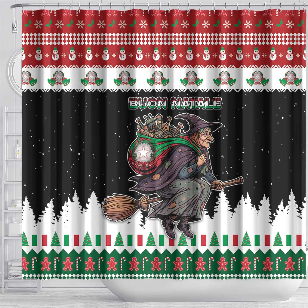Italy Christmas Shower Curtain La Befana Buon Natale - Wonder Print Shop