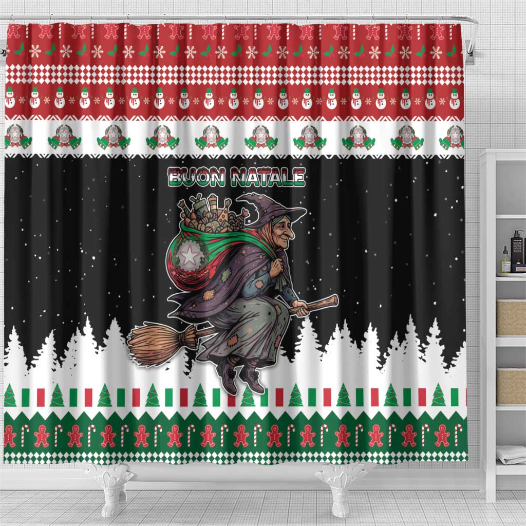 Italy Christmas Shower Curtain La Befana Buon Natale - Wonder Print Shop