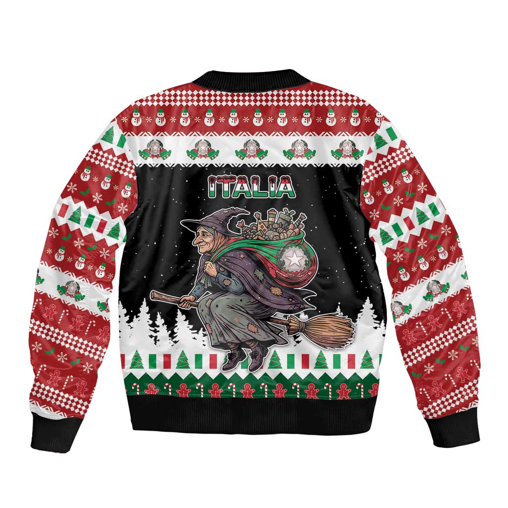 Italy Christmas Sleeve Zip Bomber Jacket La Befana Buon Natale - Wonder Print Shop