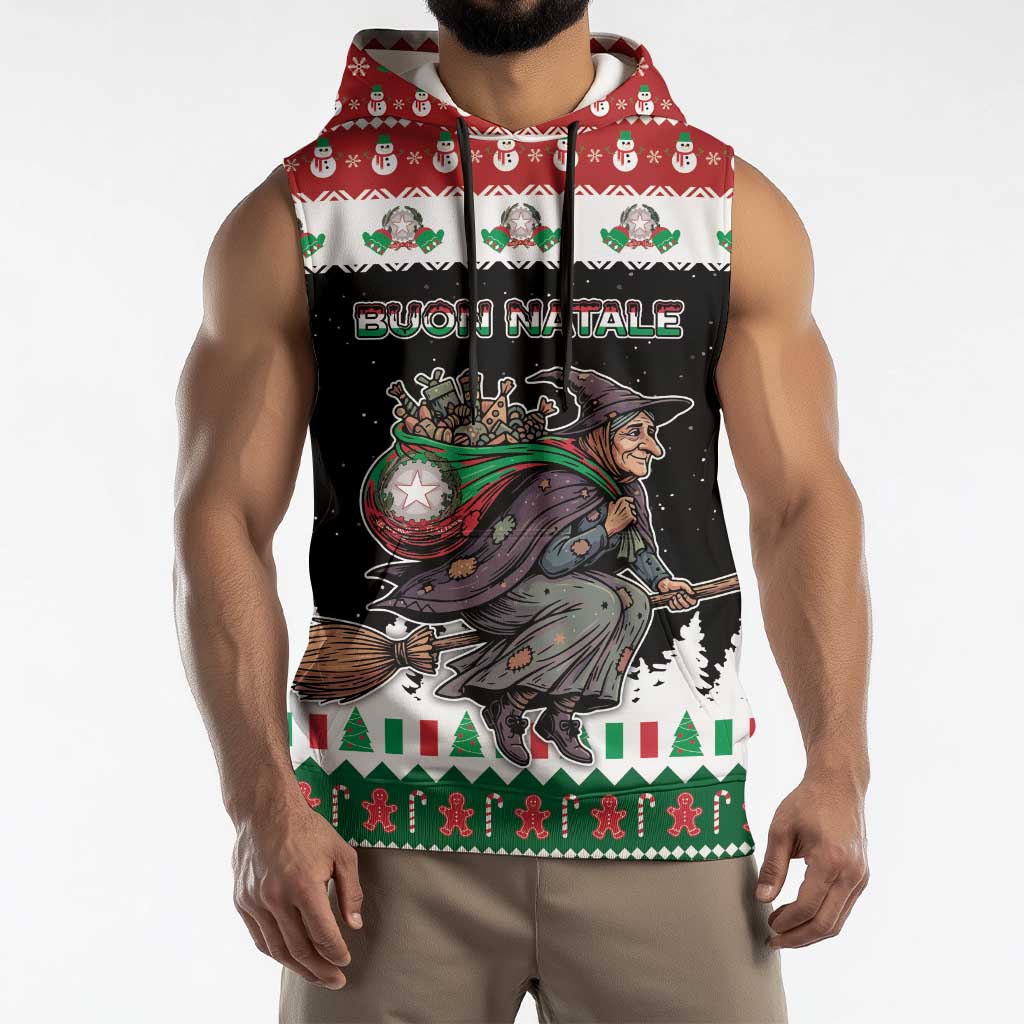 Italy Christmas Sleeveless Hoodie La Befana Buon Natale - Wonder Print Shop
