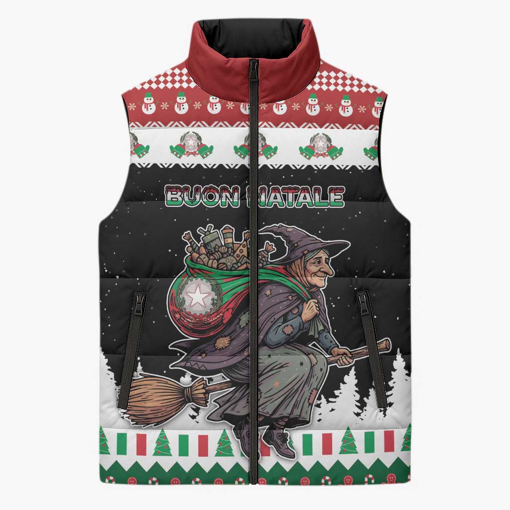 Italy Christmas Sleeveless Puffer Jacket La Befana Buon Natale - Wonder Print Shop