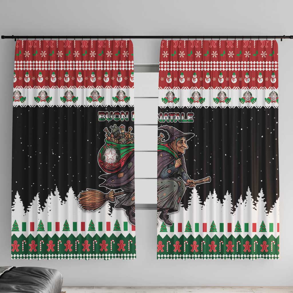Italy Christmas Window Curtain La Befana Buon Natale - Wonder Print Shop
