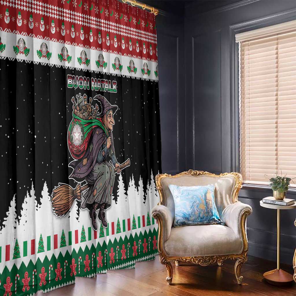 Italy Christmas Window Curtain La Befana Buon Natale - Wonder Print Shop