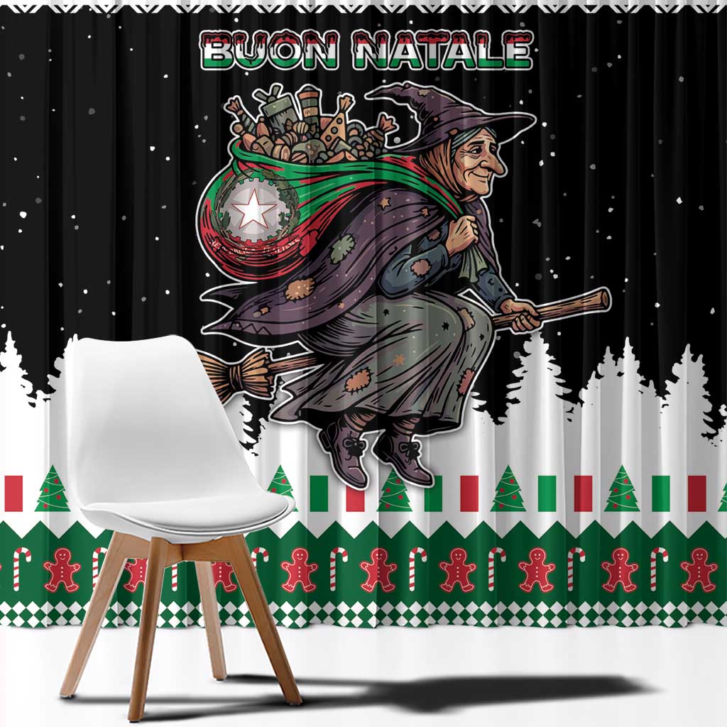 Italy Christmas Window Curtain La Befana Buon Natale - Wonder Print Shop