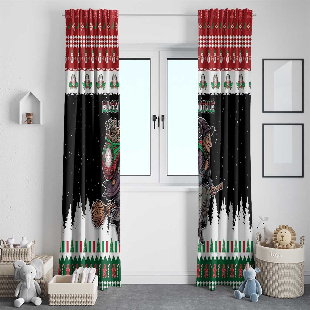 Italy Christmas Window Curtain La Befana Buon Natale - Wonder Print Shop