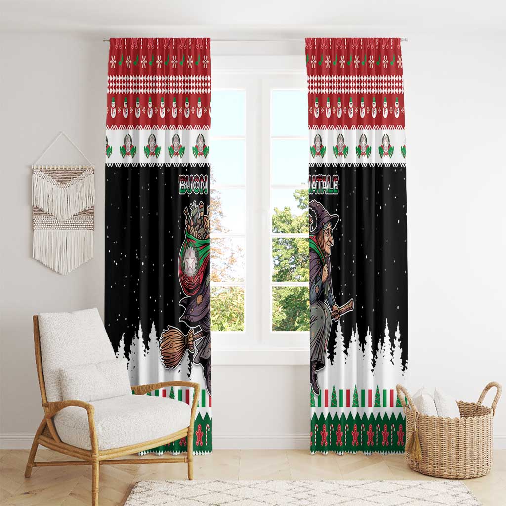 Italy Christmas Window Curtain La Befana Buon Natale - Wonder Print Shop