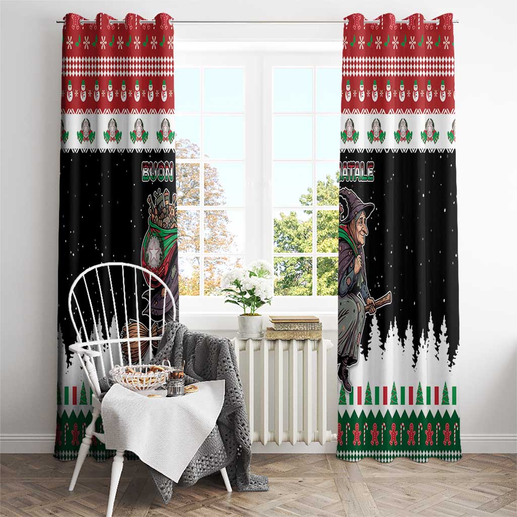 Italy Christmas Window Curtain La Befana Buon Natale - Wonder Print Shop
