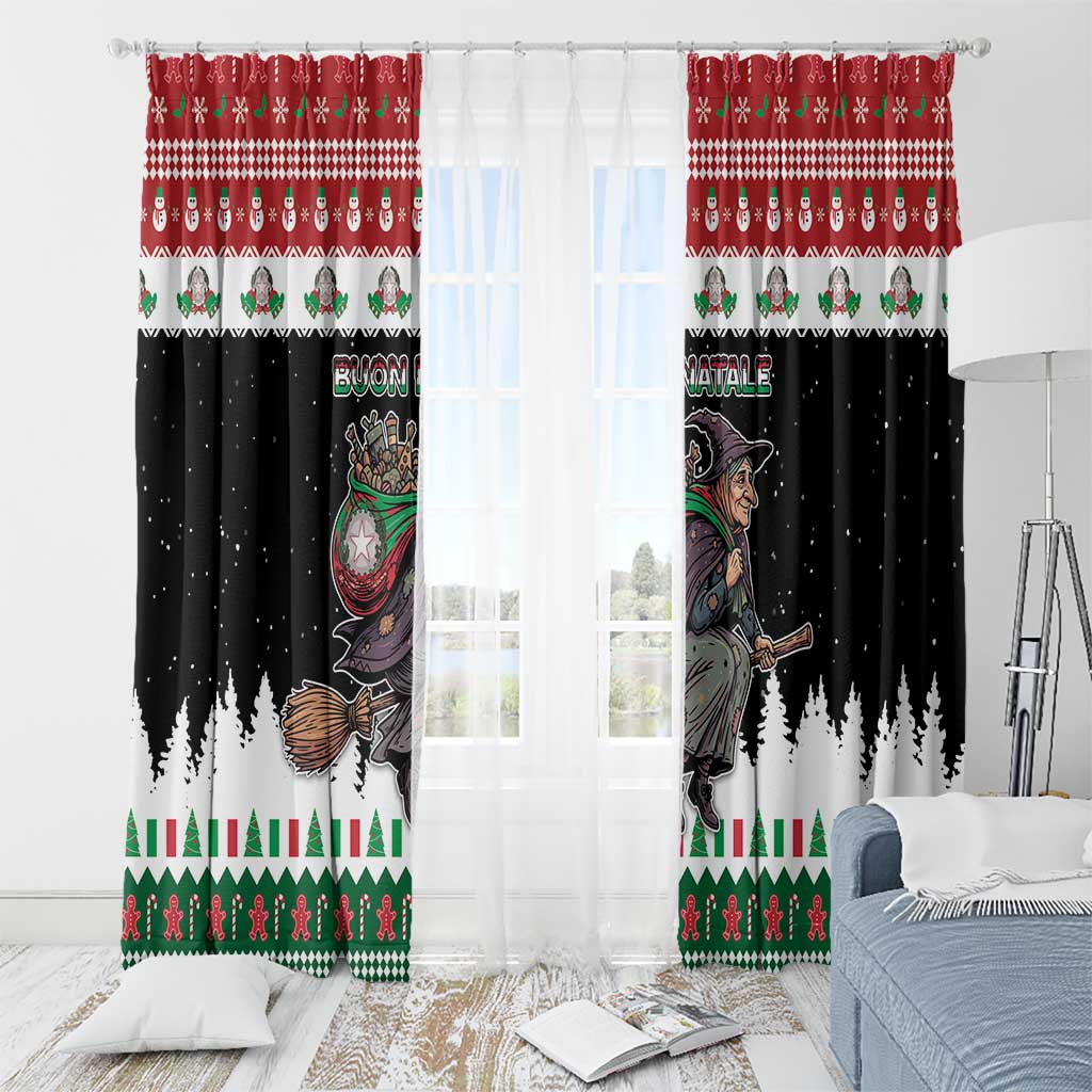 Italy Christmas Window Curtain La Befana Buon Natale - Wonder Print Shop
