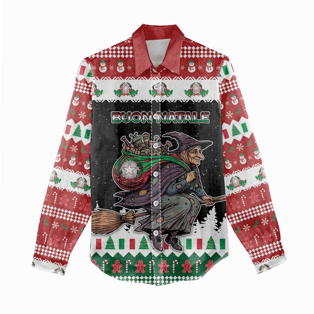 Italy Christmas Women Casual Shirt La Befana Buon Natale - Wonder Print Shop