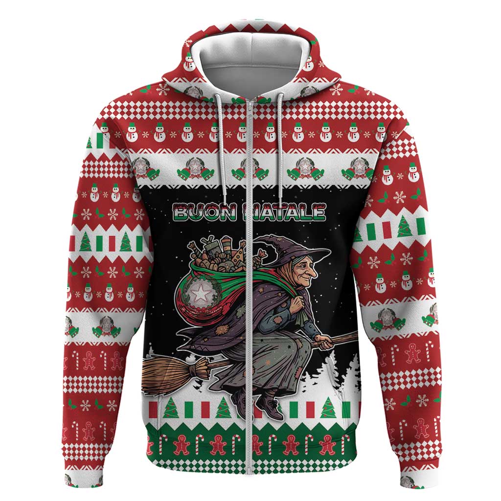 Italy Christmas Zip Hoodie La Befana Buon Natale - Wonder Print Shop