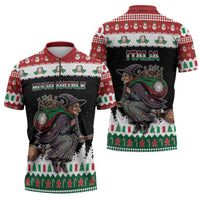 Italy Christmas Zipper Polo Shirt La Befana Buon Natale - Wonder Print Shop