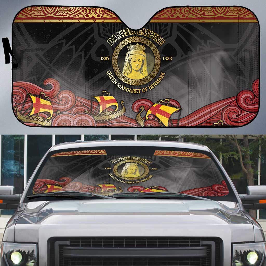 Danish Empire Auto Sun Shade Kalmar Union With Viking Patterns - Wonder Print Shop