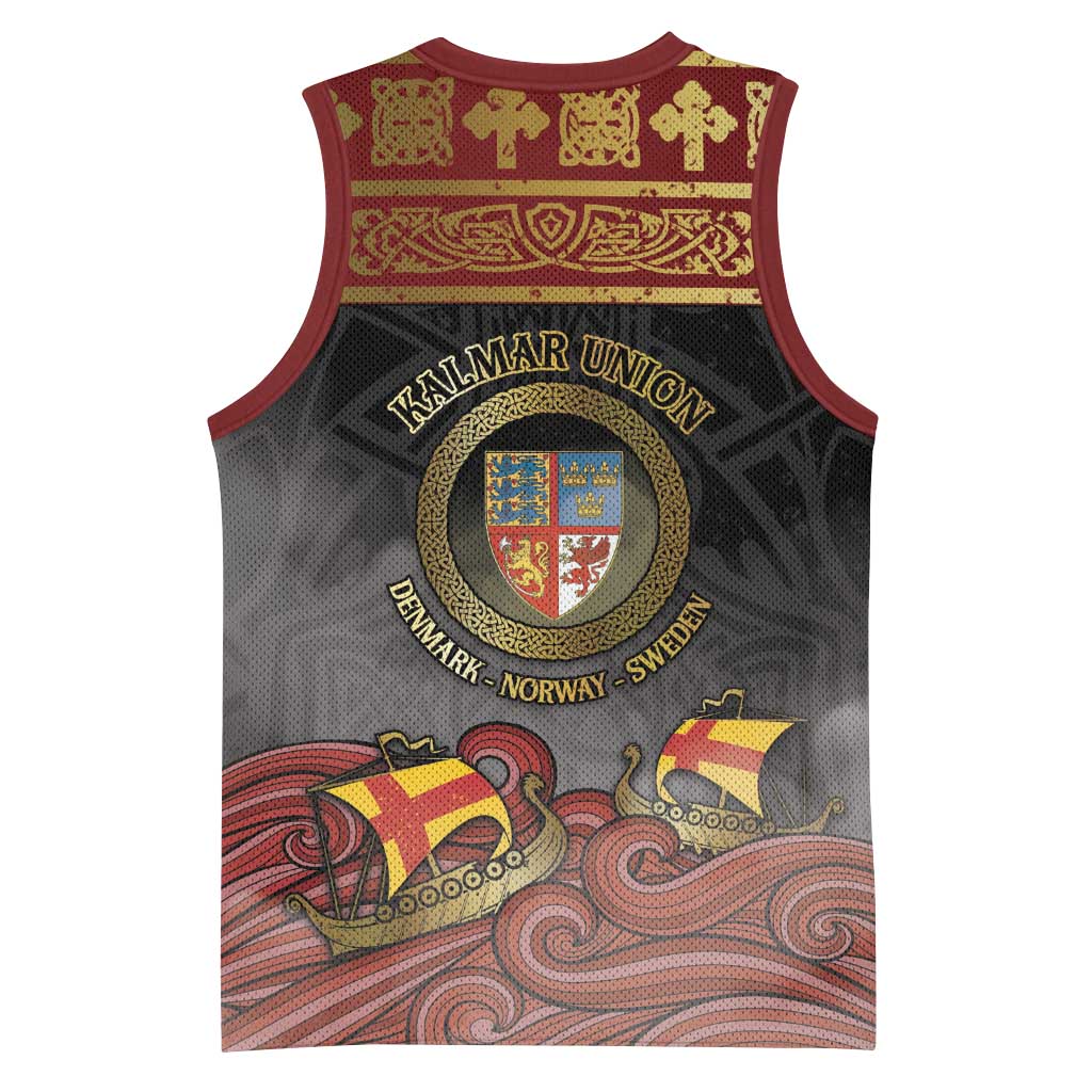 Danish Empire Basketball Jersey Kalmar Union With Viking Patterns - Wonder Print Shop