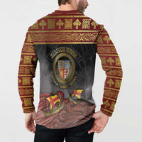 Danish Empire Button Sweatshirt Kalmar Union With Viking Patterns - Wonder Print Shop