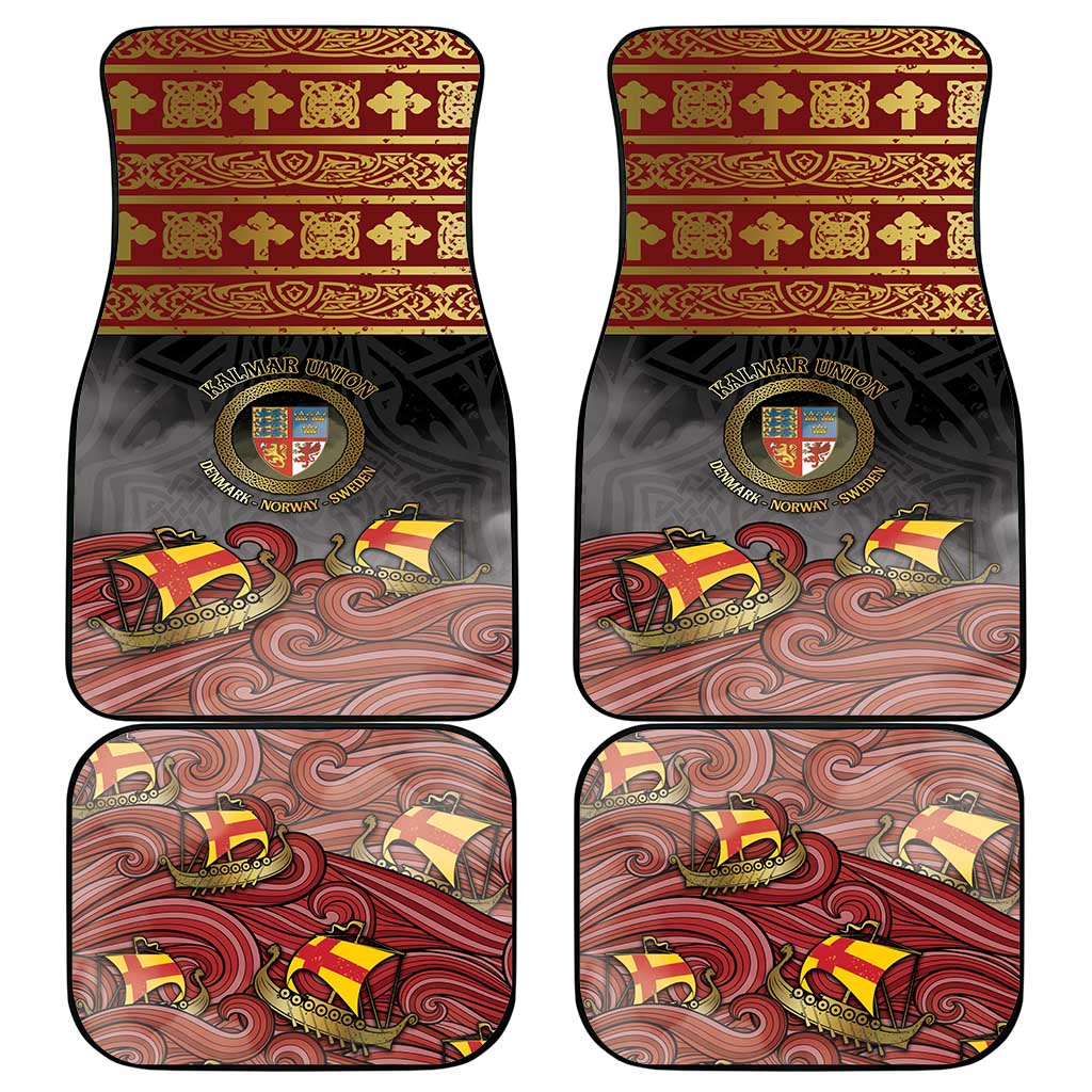 Danish Empire Car Mats Kalmar Union With Viking Patterns - Wonder Print Shop