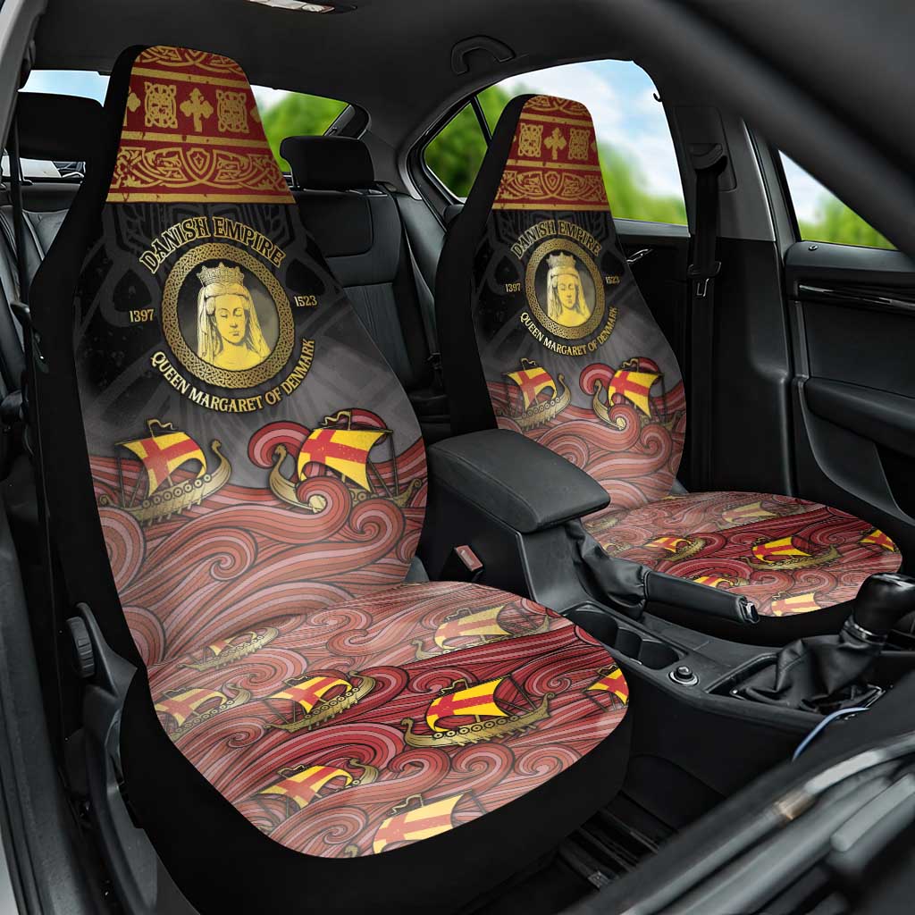 Danish Empire Car Seat Cover Kalmar Union With Viking Patterns - Wonder Print Shop