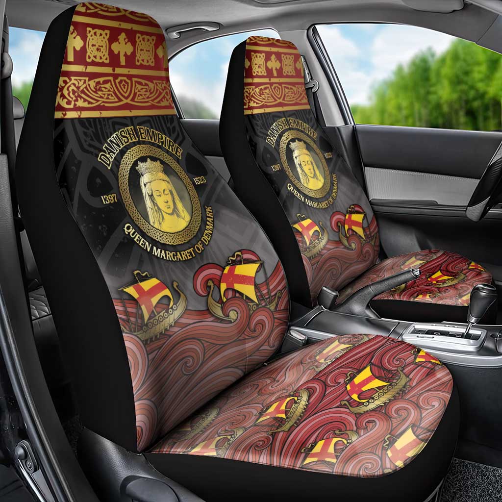 Danish Empire Car Seat Cover Kalmar Union With Viking Patterns - Wonder Print Shop