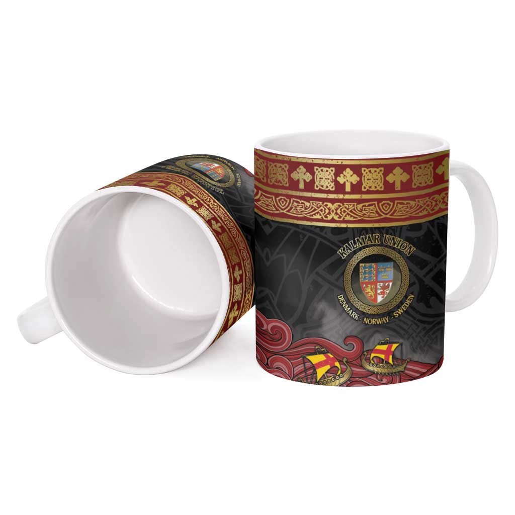 Danish Empire Ceramic Mug Kalmar Union With Viking Patterns - Wonder Print Shop