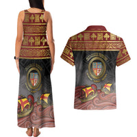 Danish Empire Couples Matching Tank Maxi Dress and Hawaiian Shirt Kalmar Union With Viking Patterns - Wonder Print Shop