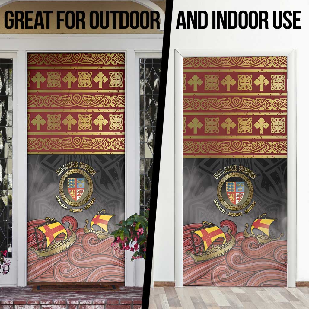 Danish Empire Door Cover Kalmar Union With Viking Patterns - Wonder Print Shop