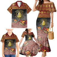 Danish Empire Family Matching Mermaid Dress and Hawaiian Shirt Kalmar Union With Viking Patterns - Wonder Print Shop