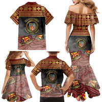 Danish Empire Family Matching Mermaid Dress and Hawaiian Shirt Kalmar Union With Viking Patterns - Wonder Print Shop