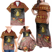 Danish Empire Family Matching Off Shoulder Maxi Dress and Hawaiian Shirt Kalmar Union With Viking Patterns - Wonder Print Shop