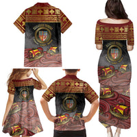 Danish Empire Family Matching Puletasi and Hawaiian Shirt Kalmar Union With Viking Patterns - Wonder Print Shop